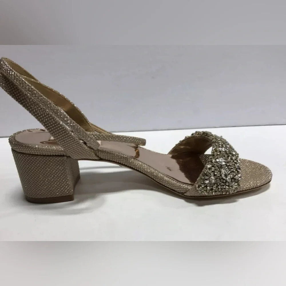 Badgley Mischka Women's Jada Dress Sandal Platinum, Size 8 M